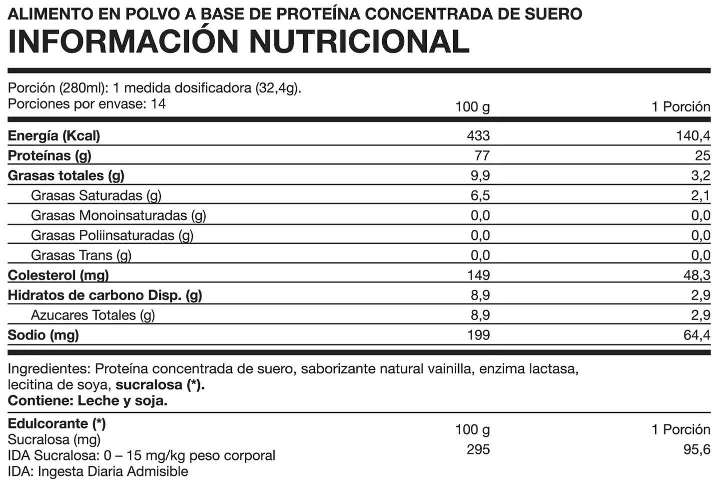 FOODTECH 100% WHEY PROTEIN 1LB VAINILLA