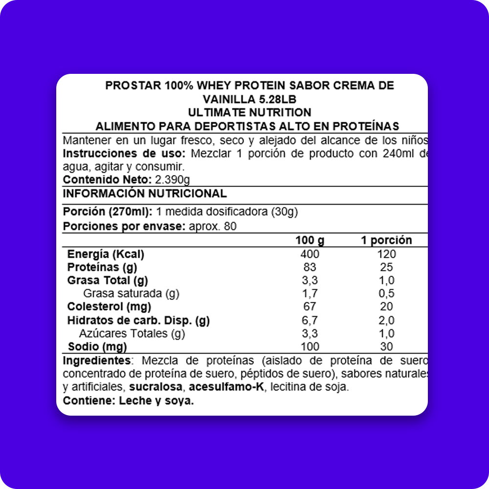 ULTIMATE NUTRITION 100%WHEY PROTEINA 5 LB VAINILLA CREME