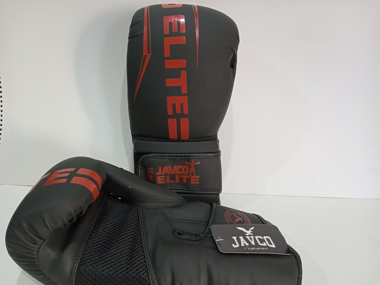 GUANTE DE BOX JAVCO- KICKBOXING-MUAY THAI NEGRO ROJO