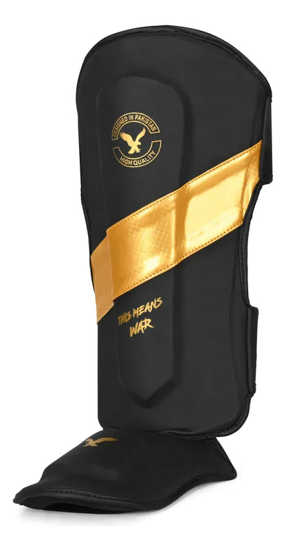 CANILLERA CON EMPEINERA JAVCO KICK BOXING & MUAY THAI NEGRA F.DORADA