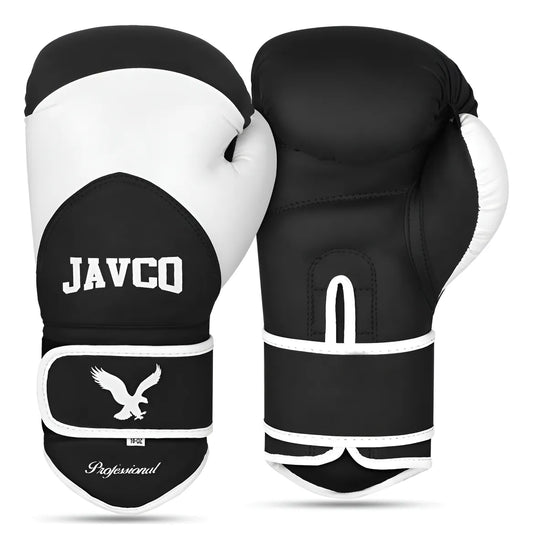 GUANTE DE BOX JAVCO- KICKBOXING-MUAY THAI NEGRO BLANCO