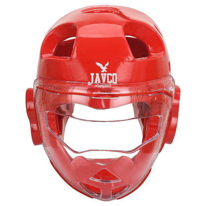 CABEZAL TKD. KARATE JAVCO CON MICA, ROJO