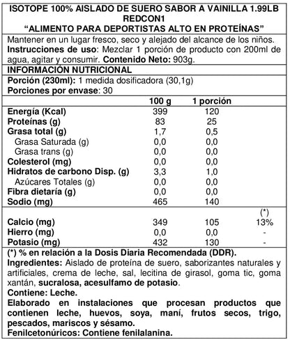 REDCON1 ISOTOPE WHEY PROTEIN 2LB VAINILLA