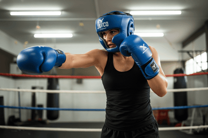 CABEZAL PROTECTOR DE BOXEO JAVCO AZUL