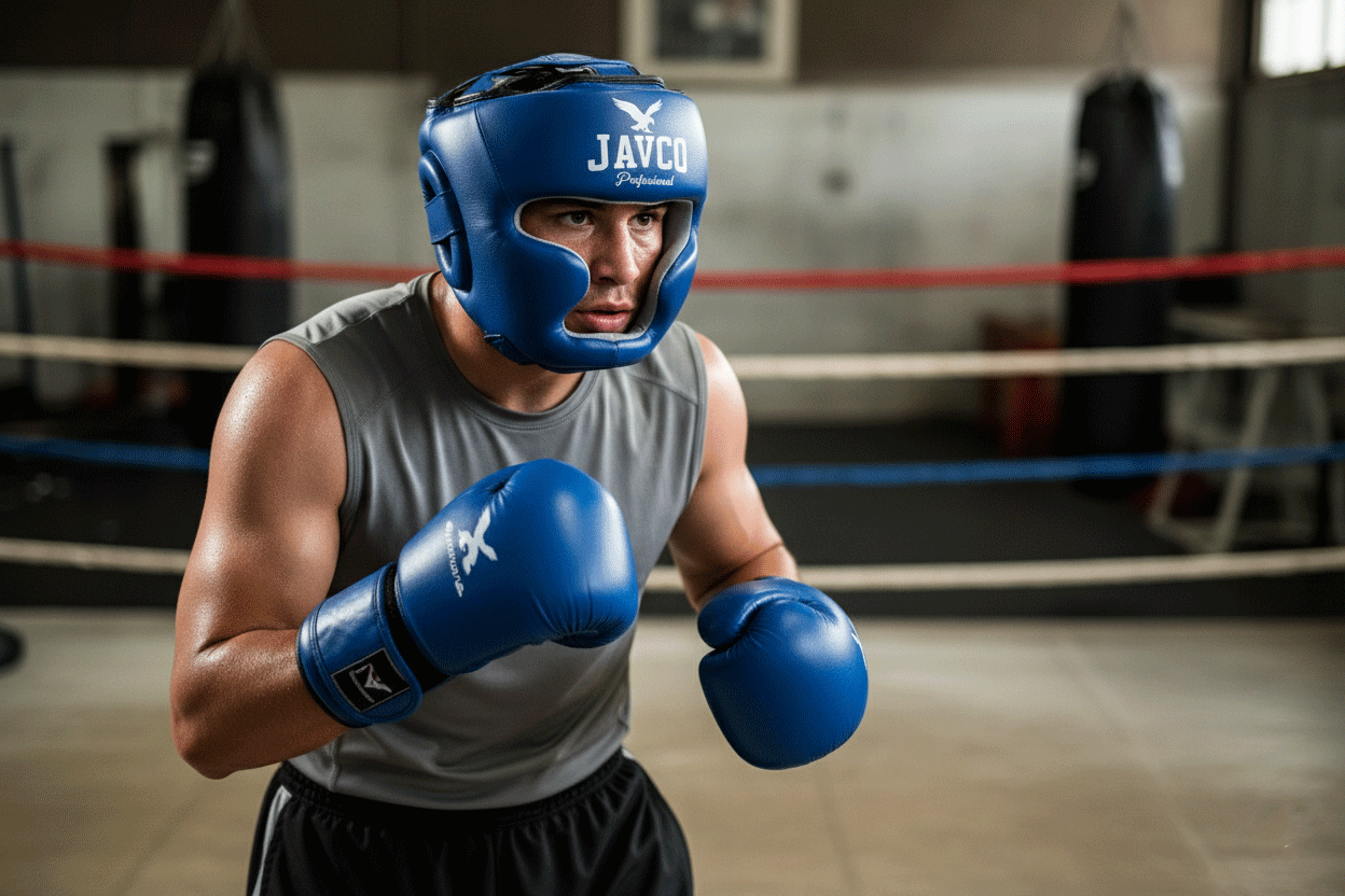 CABEZAL PROTECTOR DE BOXEO JAVCO AZUL