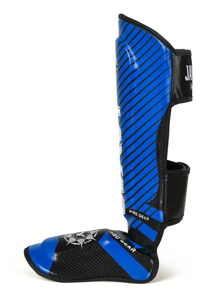 CANILLERA CON EMPEINERA JAVCO KICK BOXING & MUAY THAI AZUL BLANCO