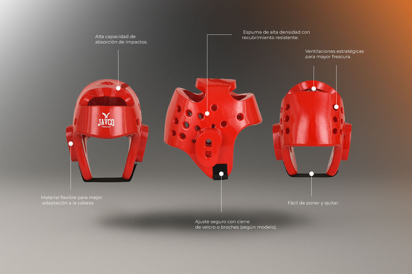 CABEZAL TKD. ARTES MARCIALES JAVCO ROJO