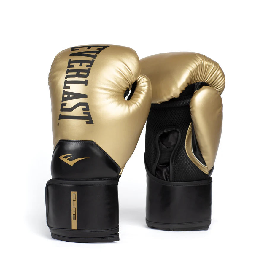 GUANTE BOX 14 OZ EVERLAST ELITE 2 DORADO/NEGRO