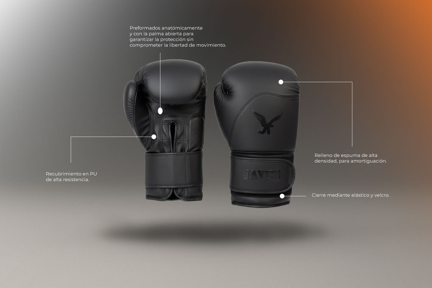 GUANTE DE BOX JAVCO- KICKBOXING-MUAY THAI NEGRO