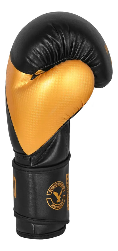 GUANTE DE BOX JAVCO- KICKBOXING-MUAY THAI NEGRO DORADO