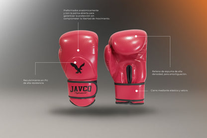 GUANTE DE BOX JAVCO- KICKBOXING-MUAY THAI ROJO